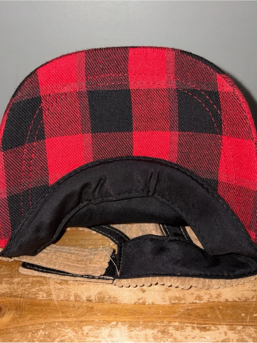 Mud Pie Reindeer Hat Toddler 2T-5T Corduroy Plaid Red Holiday Portrait